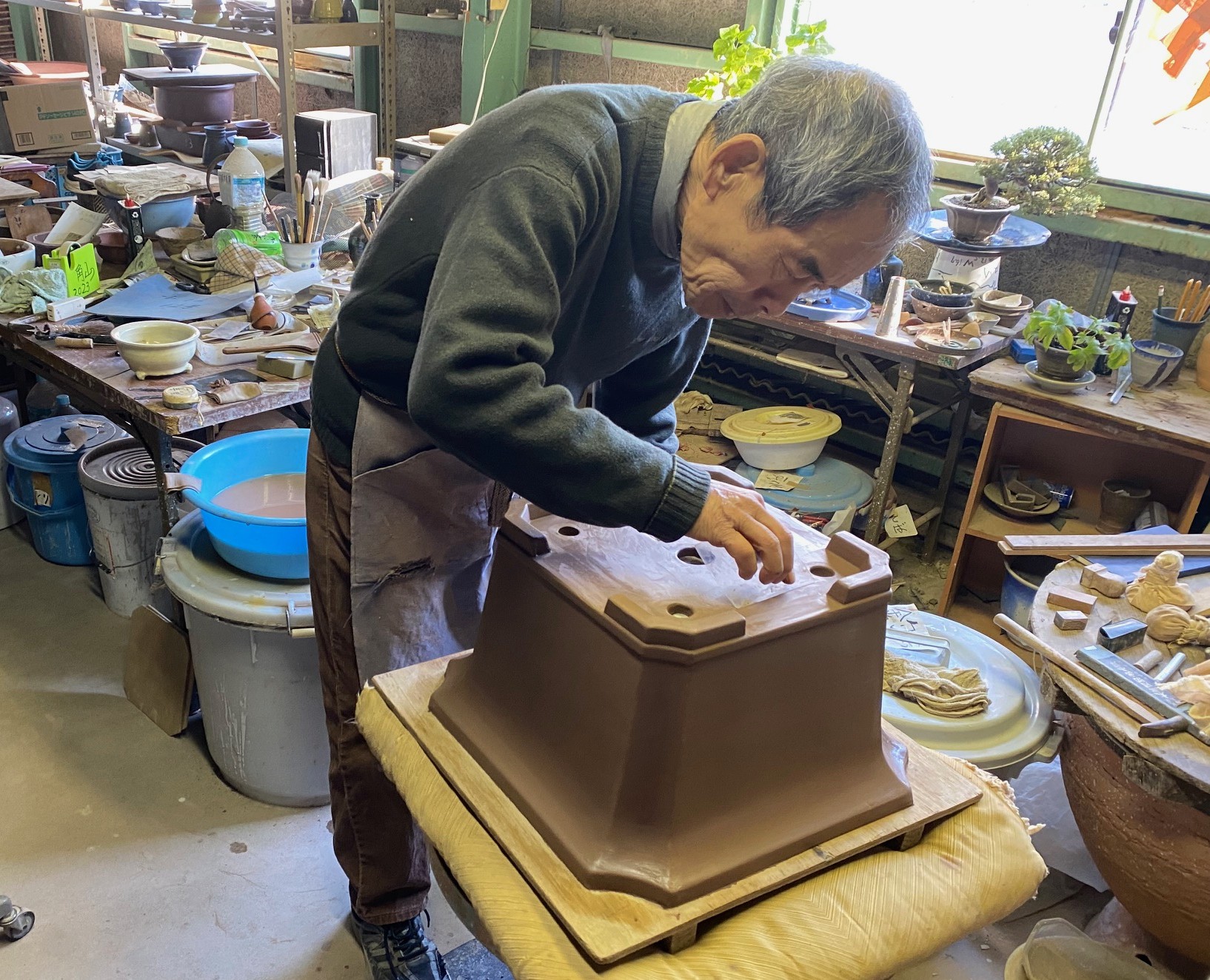 【未使用】　盆栽鉢　角山造印　 JAPANESE BONSAI｜和モダンの人気な栽培キット。インテリアにぴったり